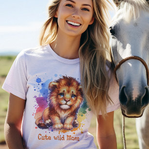 Camiseta Corante de água da Mãe Selvagem, Lion personalizad