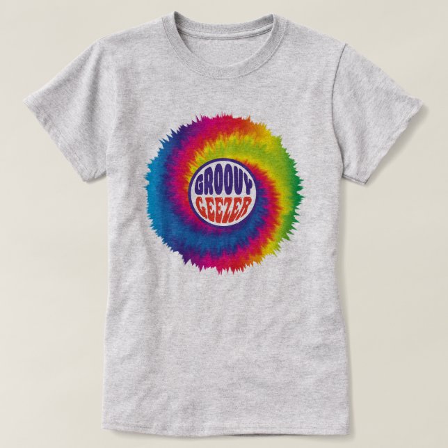 Camiseta Corante de gravata Groovy geezer boomer hippie 60s (Frente do Design)