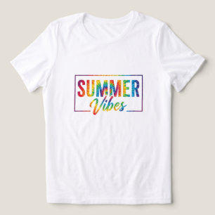 Camiseta-corante SUMMER Vibes - Arco-Íris Colorido