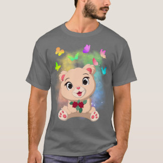 Camiseta Corantes mágicos do Urso Cores e Borboletas Colorf