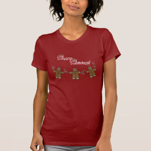 Camiseta Corda de Gingerbreadmen com bagas brancas