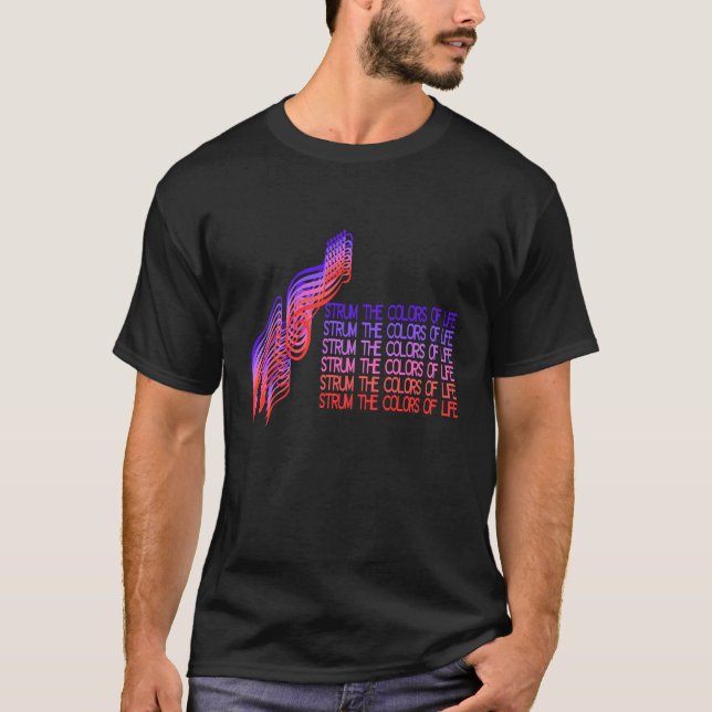 Camiseta Cordas de abstrato - Violão (Frente)