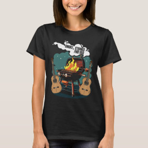 Camiseta Cordas De Fumo E Músico De Churrasco No País Ocide