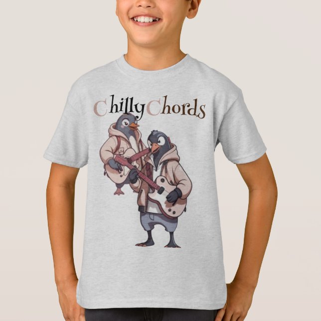 Camiseta Cordas legal: Pinguins Musicais Unem-se (Frente)