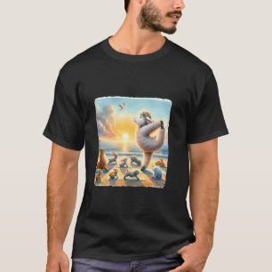 Camiseta Cordeiro de Páscoa Liderando Sessão de Yoga na Pra