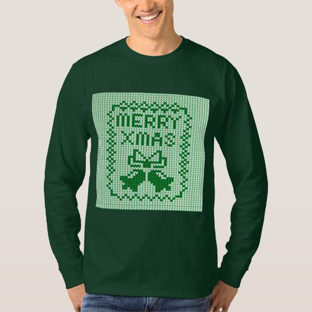 Camiseta Cordéis feios de camisolas e Feliz Natal w (Frente)