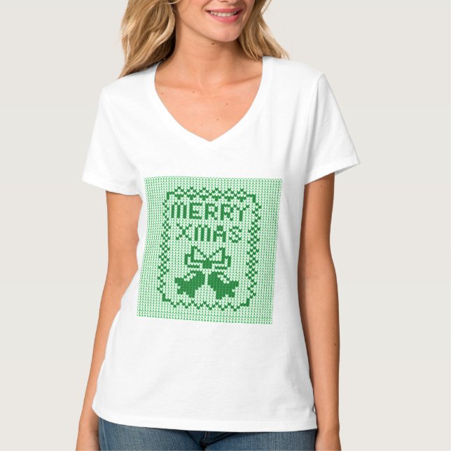 Camiseta Cordéis feios de camisolas e Feliz Natal w (Frente)