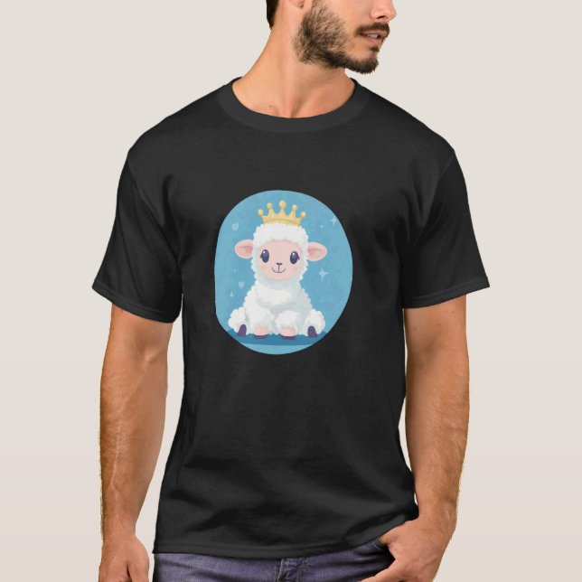 Camiseta Cordero Doce com Coroa para um Estilo Real (Frente)