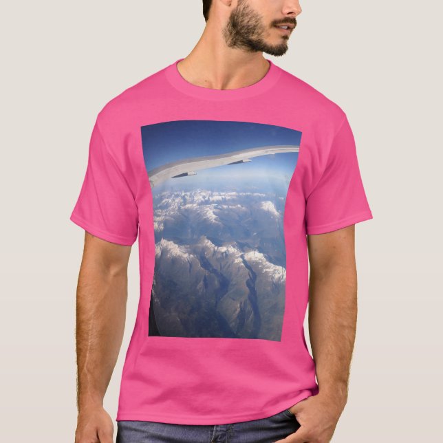 Camiseta Cordilheira De Um Avião Longo (Frente)
