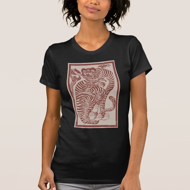 Camiseta Coreano Folk Art Tiger (Frente)