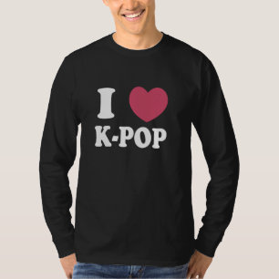 Camiseta Coreano, pop, Encaixe o dedo do coração te ama