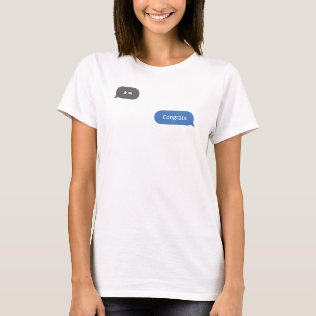 Camiseta Coreano Slang Chat Bubble ㅊ Parabéns ㅋ (Frente)