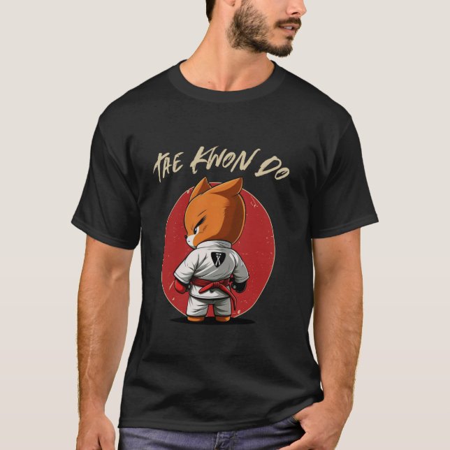 Camiseta Coreano Taekwondo Fox - Engraçado TKD (Frente)