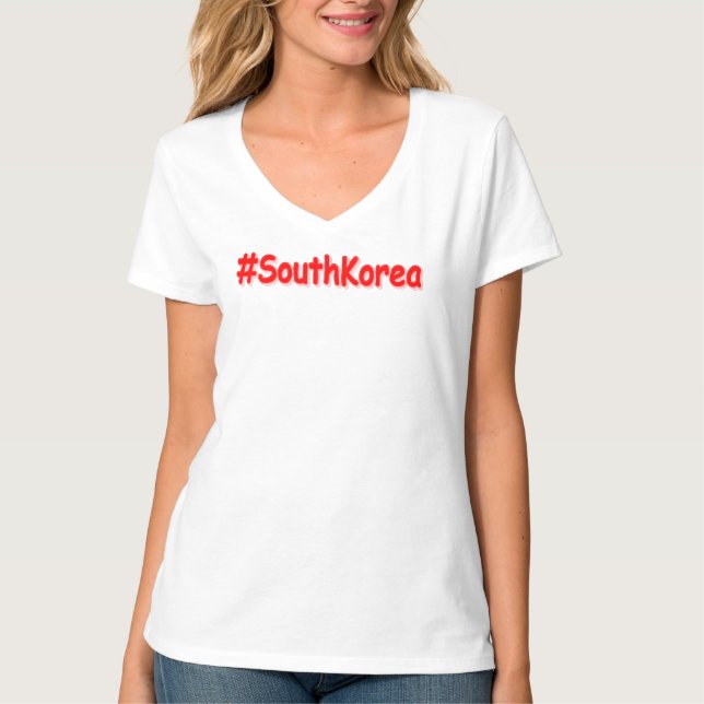 Camiseta "#Coreia do Sul" Design. Comprar Agora (Frente)