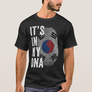 Camiseta Coreia do Sul Está no meu DNA, Fingerprina Sul-Cor