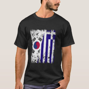 Camiseta Coreia do Sul Grécia Metade Bandeira Sul-Coreano F