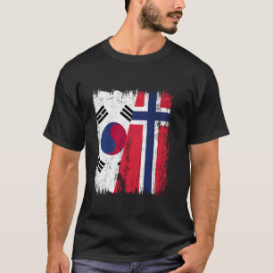 Camiseta Coreia do Sul Noruega Half Flag Sul-Coreano Norueg