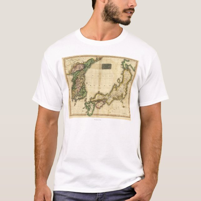 Camiseta Coreia e JapanPanoramic MapKorea e Japão (Frente)