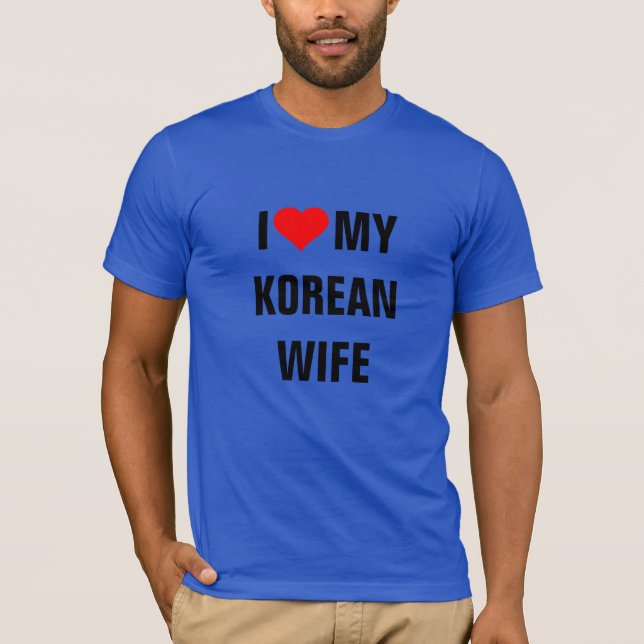 CAMISETA COREIA; EU AMO MINHA ESPOSA COREANA (Frente)