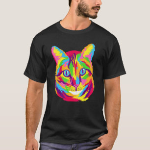 Camiseta Cores arco-íris de aquarela proprietários de gatos