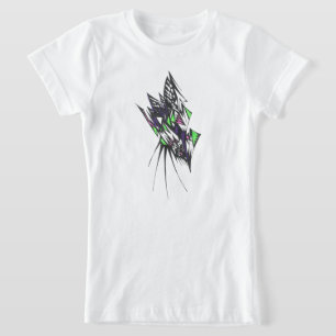 Camiseta Cores Arte Tribal Abstrata Colorida de Tatuagem