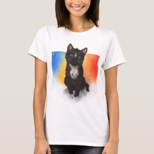Camiseta Cores bonitos do gato - desvaneça-se ao branco