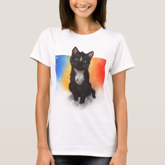 Camiseta Cores bonitos do gato - desvaneça-se ao branco