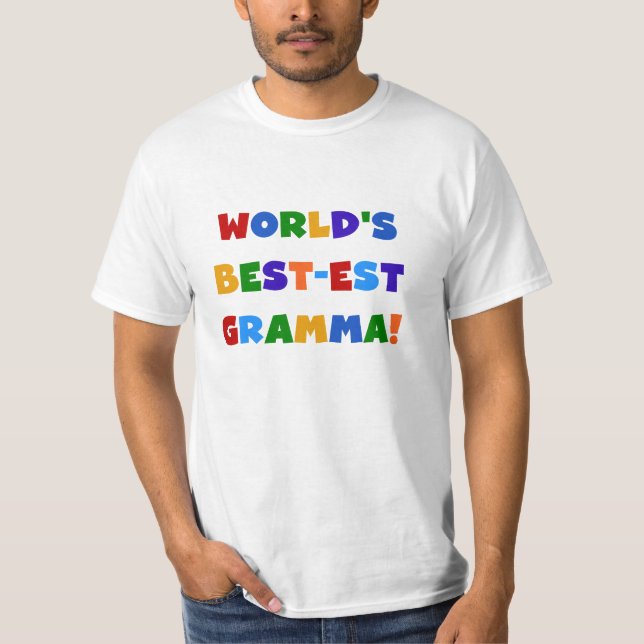 Camiseta Cores brilhantes do Melhor-est Gramma do mundo (Frente)