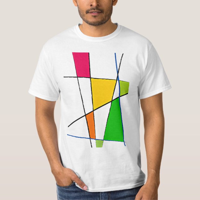 Camiseta Cores brilhantes do teste padrão geométrico (Frente)