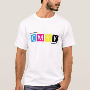 Camiseta Cores CMYK Pré-Impressão Designer Gráfico Impresso