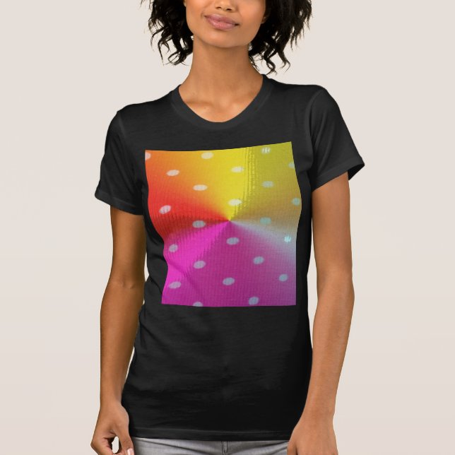 Camiseta Cores coloridas do padrão bolinhas (Frente)