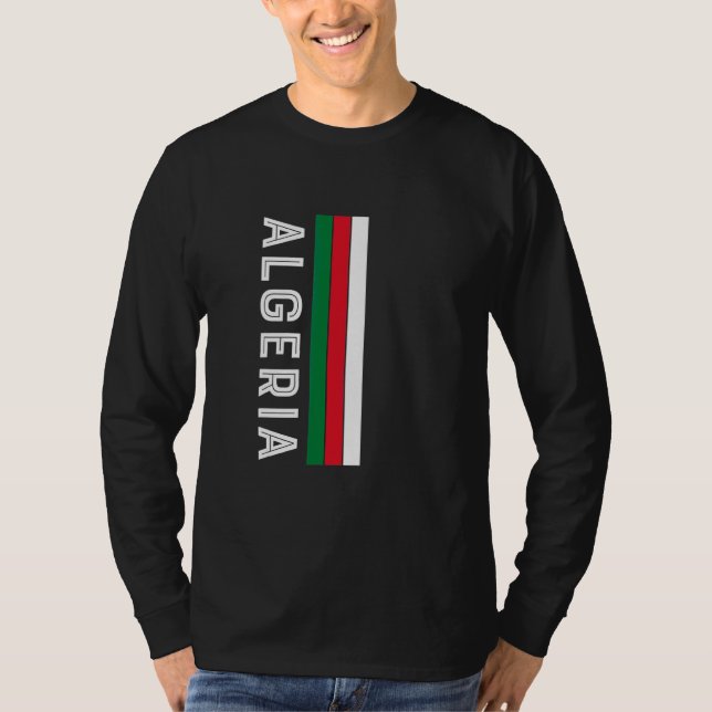 Camiseta Cores da Bandeira da Argélia (Frente)