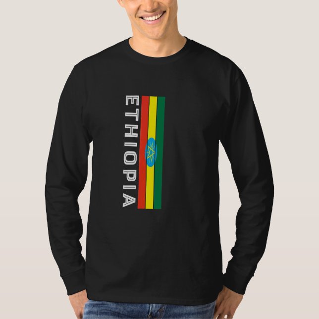 Camiseta Cores da Bandeira da Etiópia (Frente)