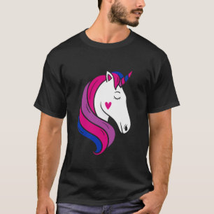 Camiseta Cores da Bandeira do Orgulho Bi Unicórnio Bissexua