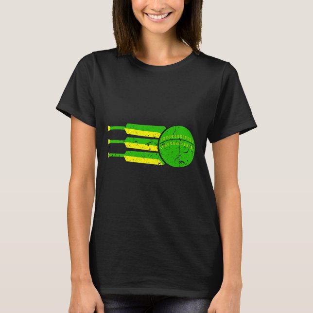 Camiseta Cores da Equipe de Críquete Austrália Atleta Austr (Frente)
