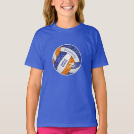 Camiseta cores da equipe de vôlei de laranja azul