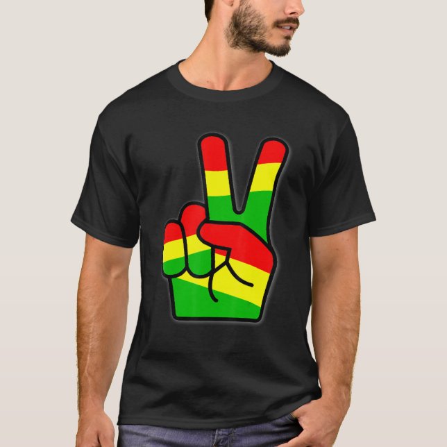 Camiseta Cores da Vitória Arte Rasta Reggae Para Rastafari (Frente)