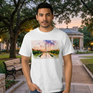 Camiseta Cores d'água do Monumento de Washington durante o