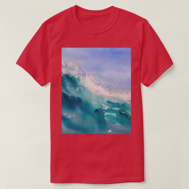 Camiseta Cores d'água ondas oceânicas pintura Gráfico (Frente do Design)