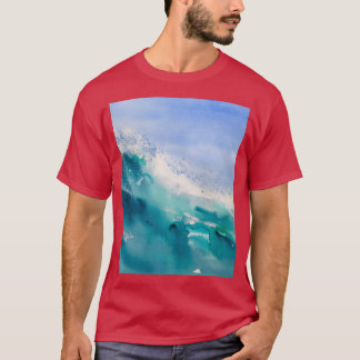 Camiseta Cores d'água ondas oceânicas pintura Gráfico