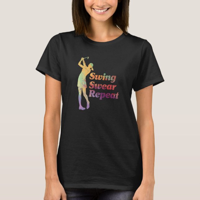 Camiseta Cores d'água - Swing Swear Repetir Golfe (Frente)