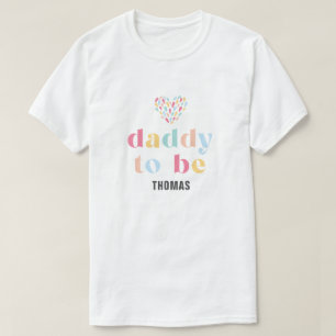 Camiseta Cores de Arco-Íris Pastel Chuveirinho de Bebê Papa