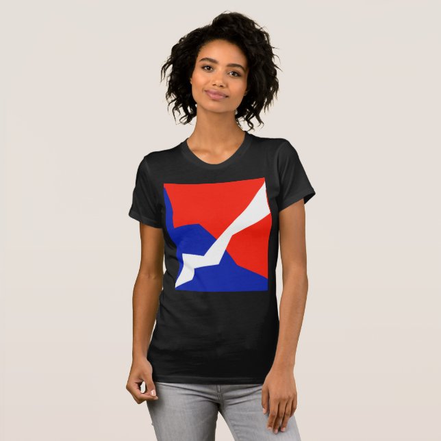 Camiseta Cores de Bandeira Azul Vermelho Branco (Frente Completa)