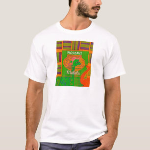 Camiseta Cores de Girafa Verde Rasta Ouro Vermelho Africano