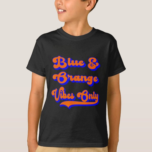 Camiseta Cores de Jogo da Equipe de Futebol Blue Orange (Frente)