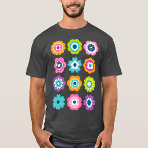 Camiseta Cores de Primavera de Flores de Mod