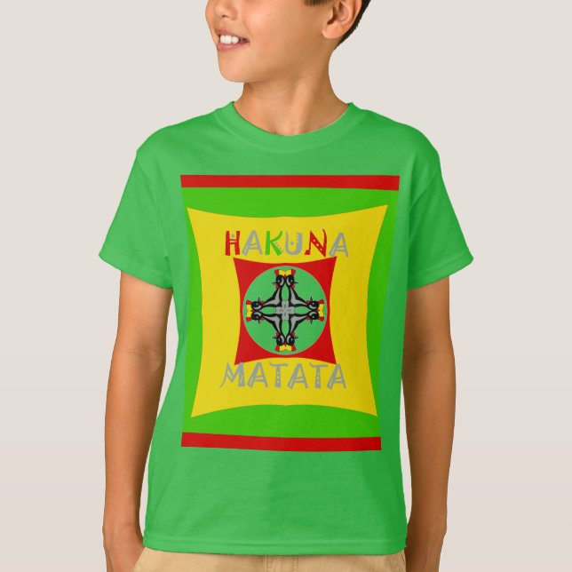 Camiseta Cores de rasta divertida de Hakuna Matata: Vibrant (Frente)
