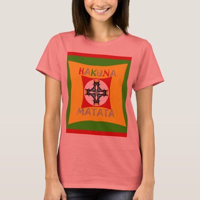Camiseta Cores de rasta divertida de Hakuna Matata: Vibrant (Frente)