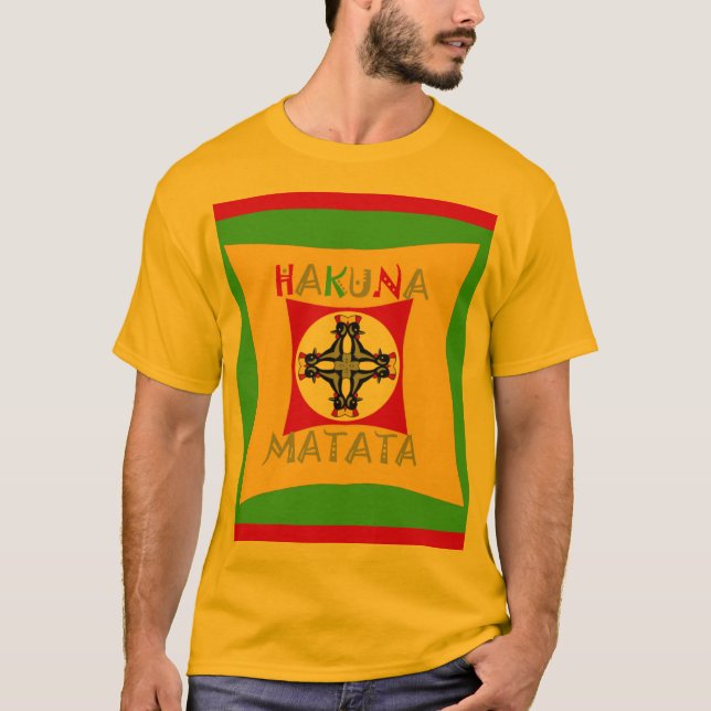Camiseta Cores de rasta divertida de Hakuna Matata: Vibrant (Frente)
