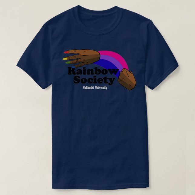 Camiseta Cores de Sinalizador BissexuaisSociedade Arco-íris (Frente do Design)
